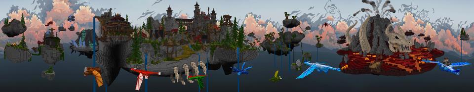 Panorama from the Minecraft Bedrock DLC Advanced Dragons