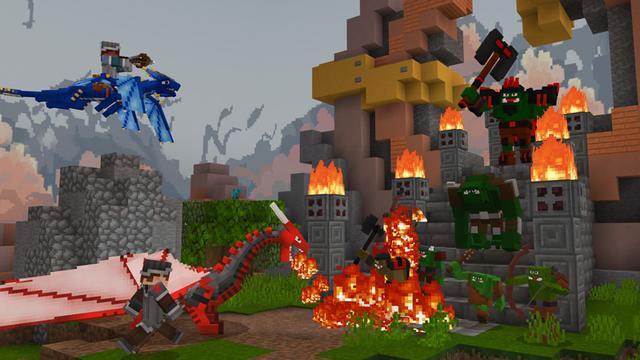 Screenshot from the Minecraft Bedrock DLC Advanced Dragons