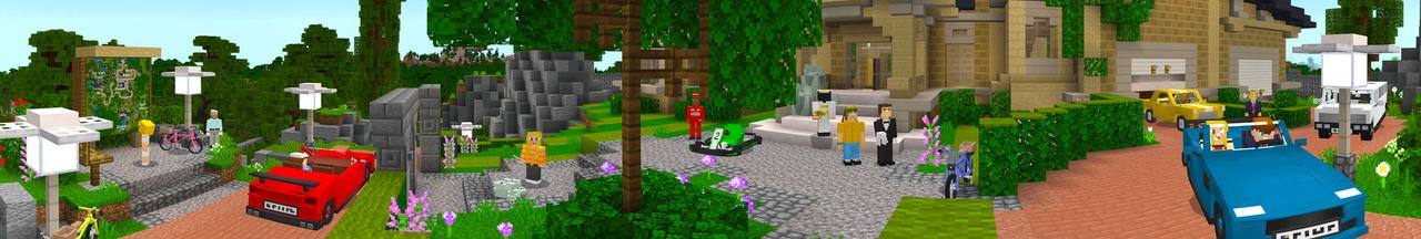 Panorama from the Minecraft Bedrock DLC Be a Millionaire!