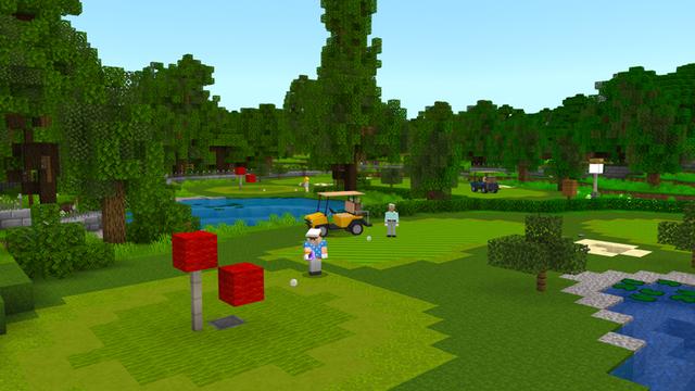 Screenshot from the Minecraft Bedrock DLC Be a Millionaire!