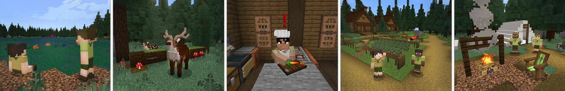 Panorama from the Minecraft Bedrock DLC Be a Scout!