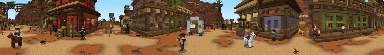 Panorama from the Minecraft Bedrock DLC Buffalo Town - Roleplay
