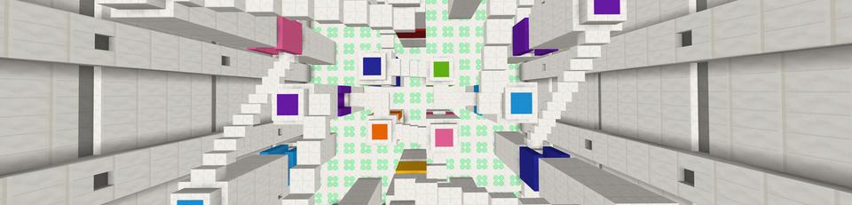 Panorama from the Minecraft Bedrock DLC Crazy Rainbow Games