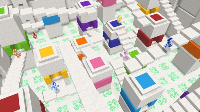 Screenshot from the Minecraft Bedrock DLC Crazy Rainbow Games