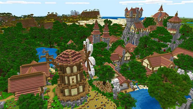 Screenshot from the Minecraft Bedrock DLC Crown Castle