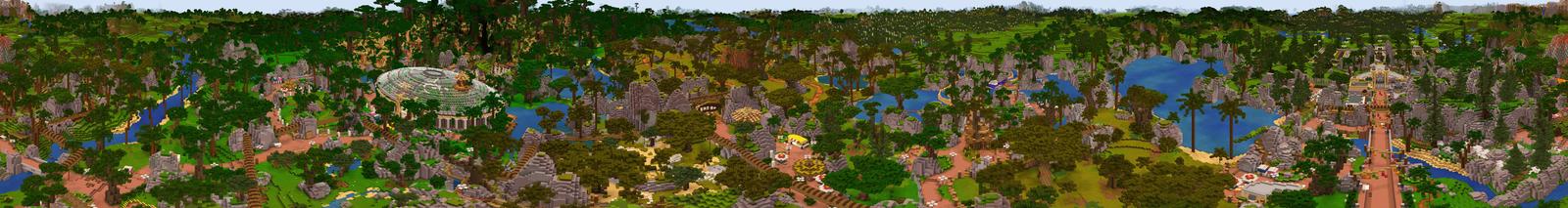 Panorama from the Minecraft Bedrock DLC Dinosaur World