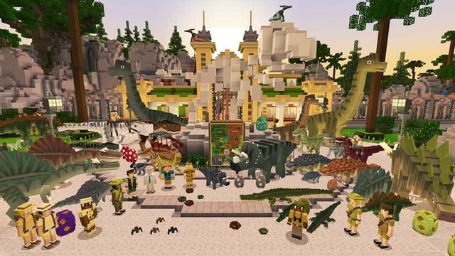Screenshot from the Minecraft Bedrock DLC Dinosaur World