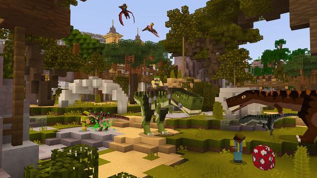 Screenshot from the Minecraft Bedrock DLC Dinosaur World