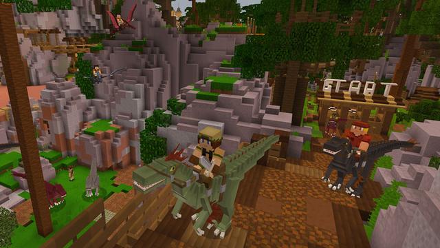 Screenshot from the Minecraft Bedrock DLC Dinosaur World