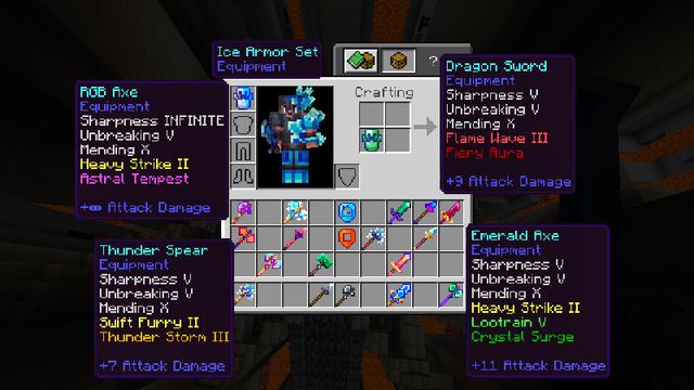 Screenshot from the Minecraft Bedrock DLC ENCHANTMENTS++