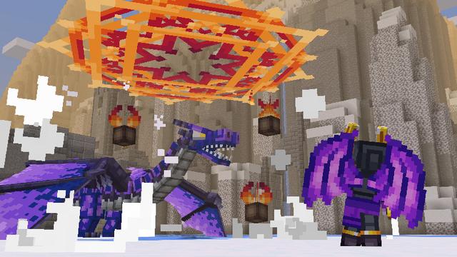 Screenshot from the Minecraft Bedrock DLC ENCHANTMENTS++