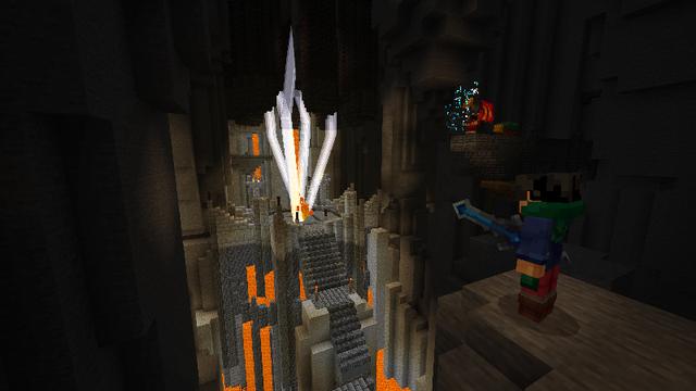 Screenshot from the Minecraft Bedrock DLC ENCHANTMENTS++
