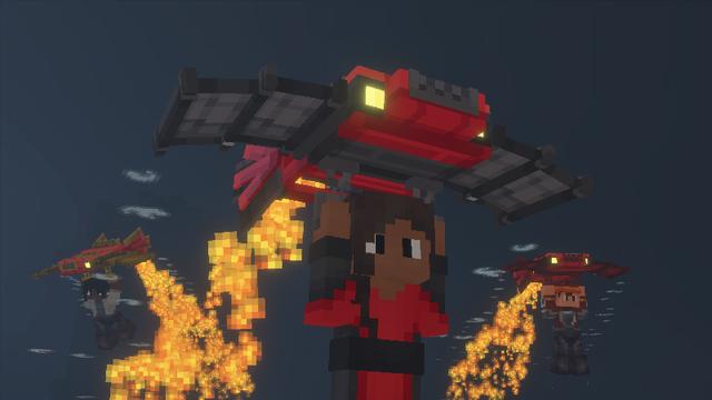 Screenshot from the Minecraft Bedrock DLC Gliders Add-On