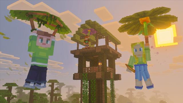 Screenshot from the Minecraft Bedrock DLC Gliders Add-On