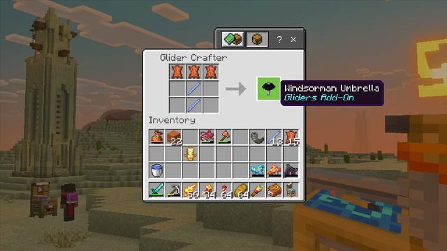 Screenshot from the Minecraft Bedrock DLC Gliders Add-On