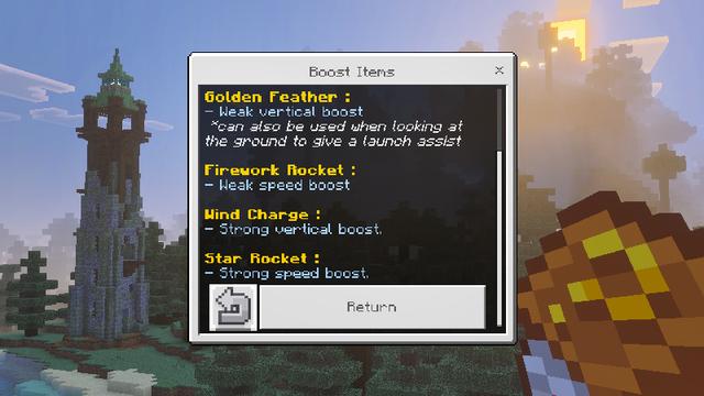 Screenshot from the Minecraft Bedrock DLC Gliders Add-On