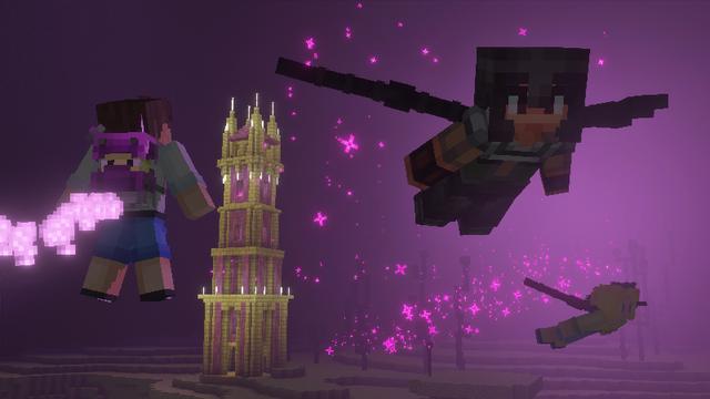 Screenshot from the Minecraft Bedrock DLC Gliders Add-On