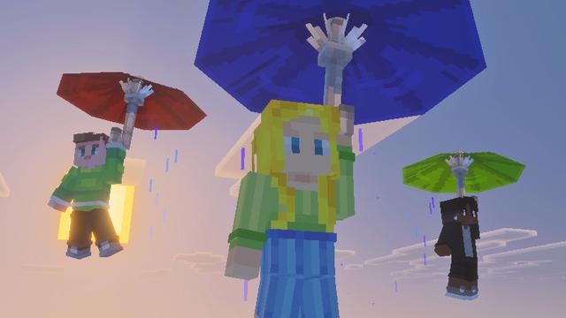 Screenshot from the Minecraft Bedrock DLC Gliders Add-On
