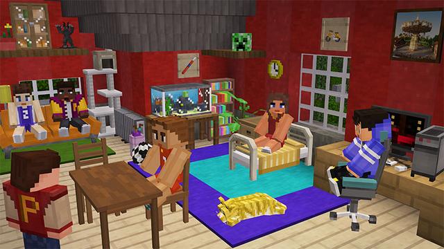 Screenshot from the Minecraft Bedrock DLC High School Life