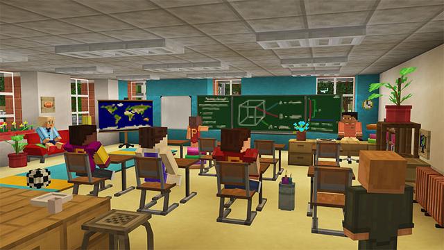 Screenshot from the Minecraft Bedrock DLC High School Life