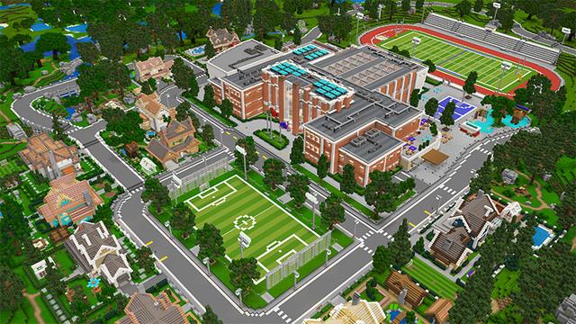 Screenshot from the Minecraft Bedrock DLC High School Life