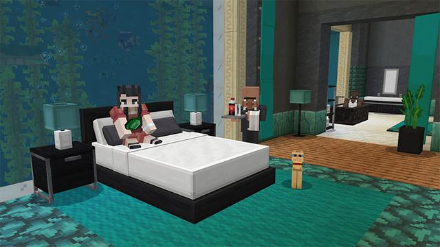 Screenshot from the Minecraft Bedrock DLC Hotel Manager