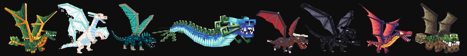 Panorama from the Minecraft Bedrock DLC MORPH into DRAGONS!