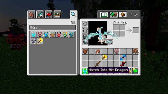 Screenshot from the Minecraft Bedrock DLC MORPH into DRAGONS!