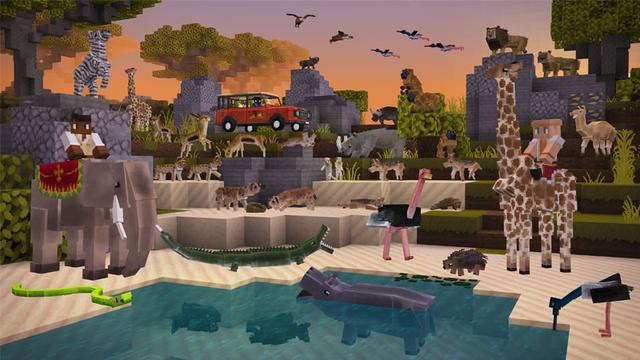 Screenshot from the Minecraft Bedrock DLC Safari Explorers