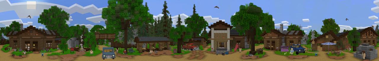 Panorama from the Minecraft Bedrock DLC Scout Camp