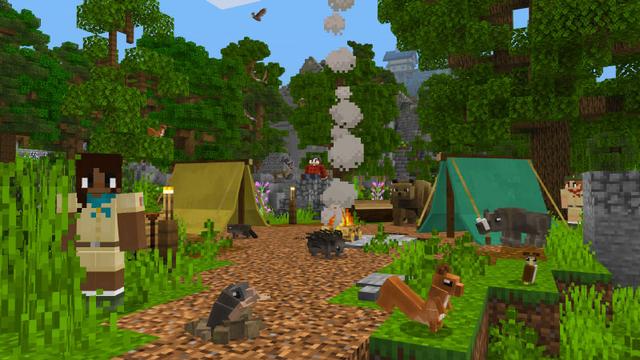 Screenshot from the Minecraft Bedrock DLC Scout Camp