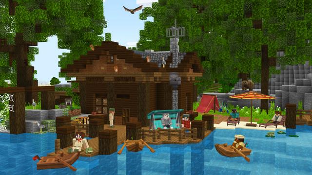 Screenshot from the Minecraft Bedrock DLC Scout Camp