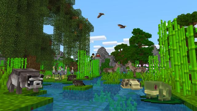 Screenshot from the Minecraft Bedrock DLC Scout Camp