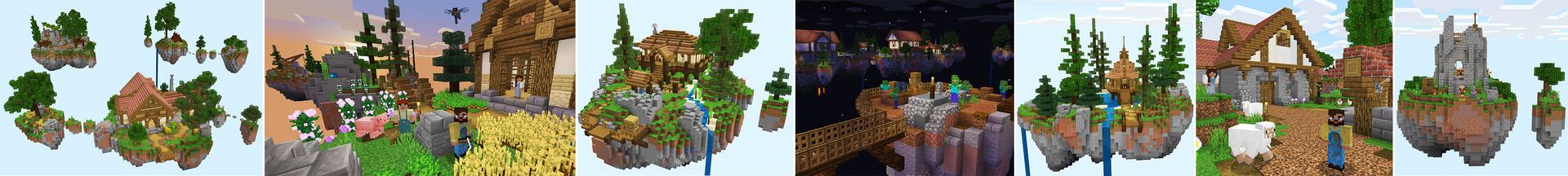 Panorama from the Minecraft Bedrock DLC Skyblock Adventure