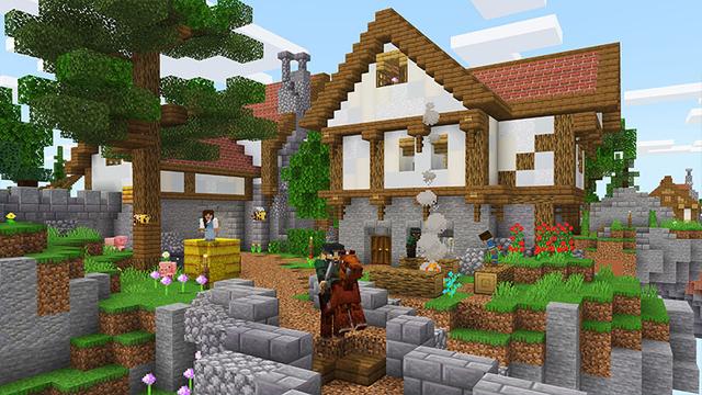 Screenshot from the Minecraft Bedrock DLC Skyblock Adventure