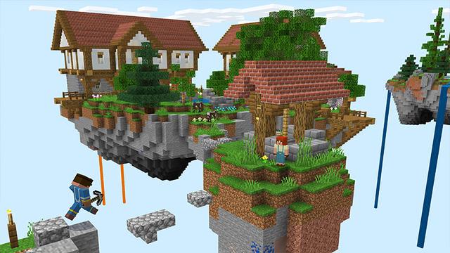 Screenshot from the Minecraft Bedrock DLC Skyblock Adventure