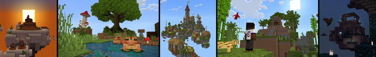 Panorama from the Minecraft Bedrock DLC Skyblock