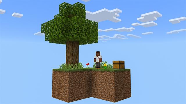 Screenshot from the Minecraft Bedrock DLC Skyblock