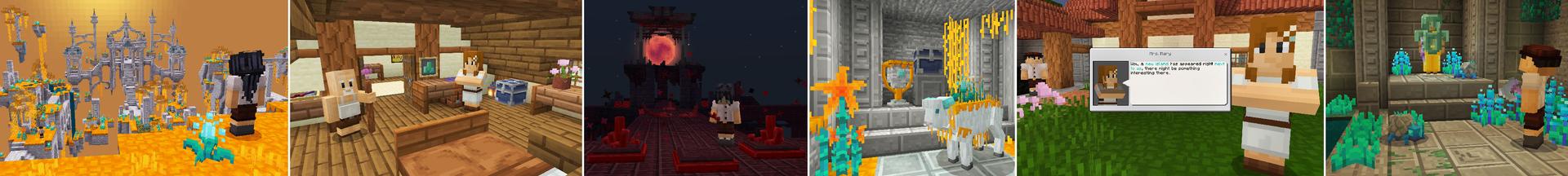 Panorama from the Minecraft Bedrock DLC Skylands Adventure
