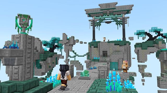 Screenshot from the Minecraft Bedrock DLC Skylands Adventure