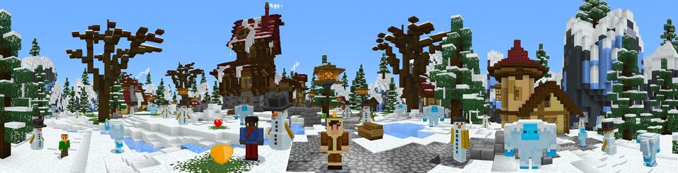 Panorama from the Minecraft Bedrock DLC Snowball Fight
