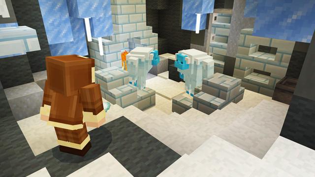 Screenshot from the Minecraft Bedrock DLC Snowball Fight
