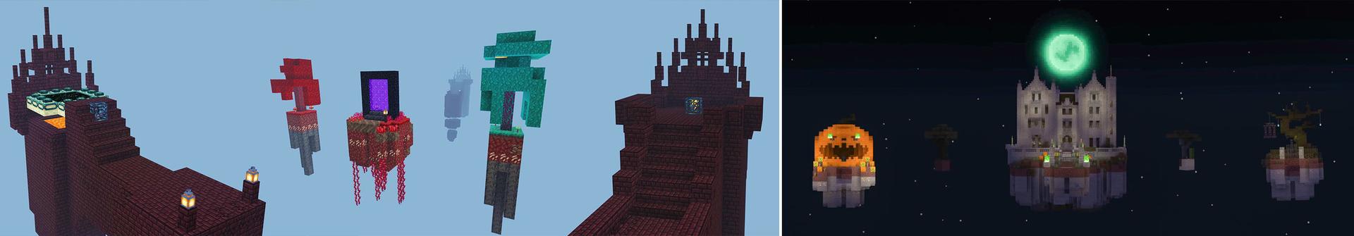 Panorama from the Minecraft Bedrock DLC Spooky Scary Skyblock