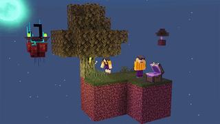 Screenshot from the Minecraft Bedrock DLC Spooky Scary Skyblock