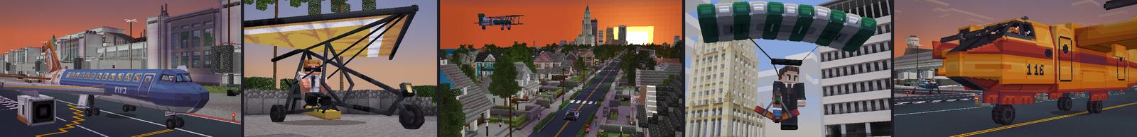 Panorama from the Minecraft Bedrock DLC The Airport