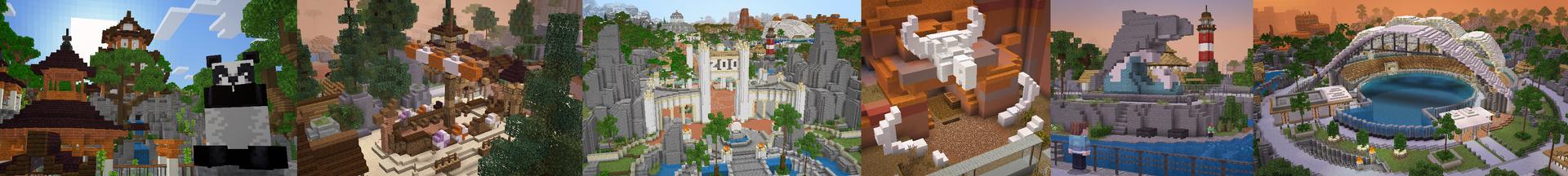 Panorama from the Minecraft Bedrock DLC The Empty Zoo