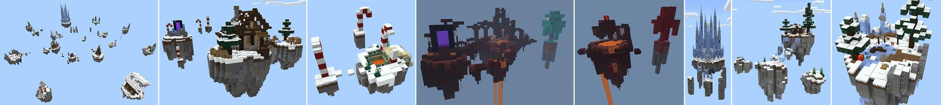 Panorama from the Minecraft Bedrock DLC Winter Skyblock