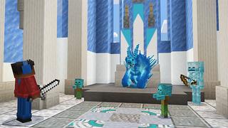 Screenshot from the Minecraft Bedrock DLC Winter Skyblock