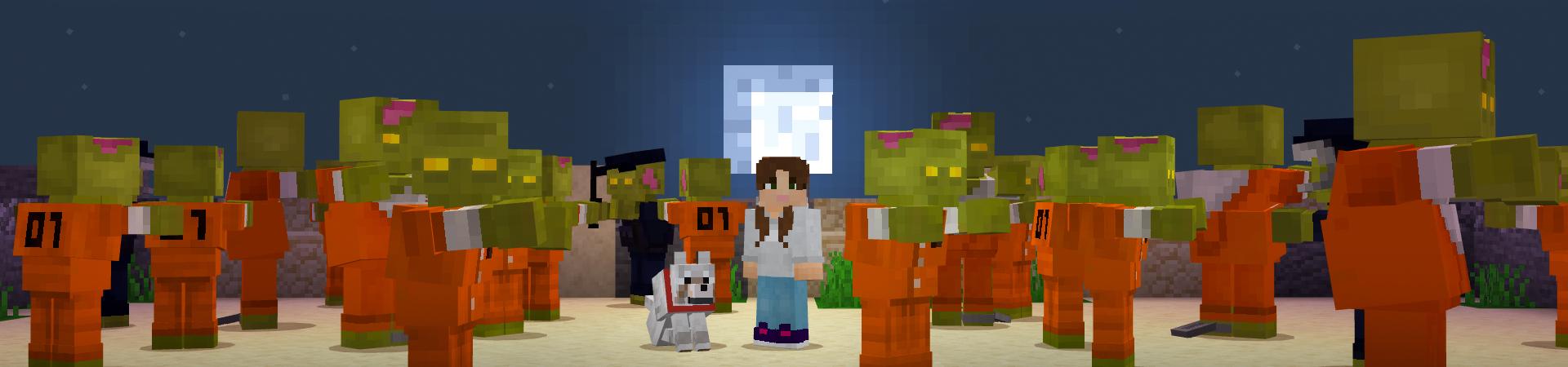 Panorama from the Minecraft Bedrock DLC Zombie Bunker Challenge